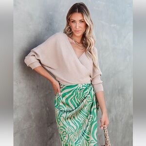 Vici Let It Glow Drape Sweater Bodysuit